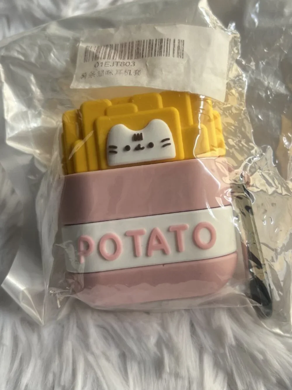 Cute Potato French Fry Kitty Cat Apple Airpod Gen. 1/2 Case